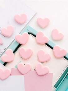 10入組素色心形活頁夾可愛多用途家庭學校辦公室活頁夾 - 粉色 - 查看 6