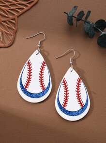 Hoa tai họa tiết bóng chày - Nhiều màu - Xem 1