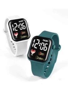 2入組情侶防水電子錶套裝 - 彩色 - 查看 1