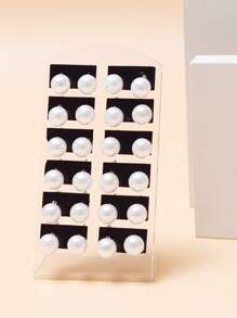 24 bông tai ngọc trai giả - trắng - Xem 1