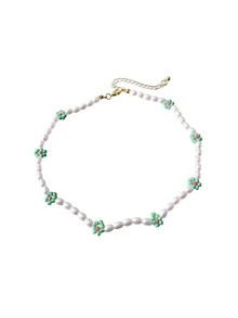 1pc Fashion Faux Pearl & Flower Decor Necklace For Women For Daily Decoration - Multicolor - View 3