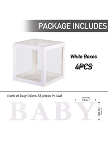 4pcs Clear Balloon Storage Box - White - View 4