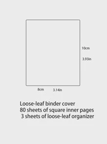 1入組透明活頁筆記本可愛學生便攜式迷你筆記本 - 綠色 - 查看 2