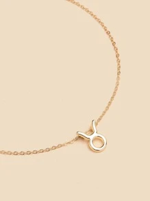 男士1入組極簡星座裝飾鏈條樣式項鍊適合女士日常裝飾,適用於首飾類禮品和派對 - 金黃色 - 查看 3