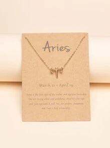 男士1入組極簡星座裝飾鏈條樣式項鍊適合女士日常裝飾,適用於首飾類禮品和派對 - 金黃色 - 查看 7
