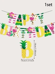 13入組熱帶圖案生日拉旗