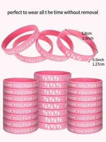 6 cái Slogan Graphic Party Bracelet - Nhiều màu - Xem 4