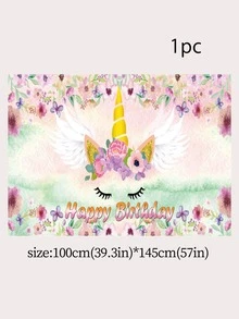 1入組獨角獸圖案派對背景 - 彩色 - 查看 3