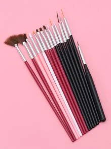 Nail Art Brushes Set,15 PCS Gel Nail Art Painting Kit Brushes, Flower Drawing Pen Gel Nail Polish Painting Brushes Nail Art Pens Kit Manicure Nail Art Polish Pen Tool,For Home Use and Professional Nail Salon - Multicolor - View 2