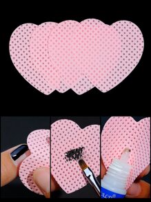 Misscheering 200pcs Heart Shaped Lint-Free Nail Wipes, Nail Polish Removal Pads Eyelash Extension Wipes, Soft Non-Woven Acetone Nail Polish Removal Pads Nail Wipes For Nail Prep And Gel Nail Polish Remover, Lint-Free Nail Gel Wipes Eyelash Extension Wipes Waterless Nail Supplies For Women Girls Daily Manicure Cleaning And Nail Removal Use - Pink - View 2
