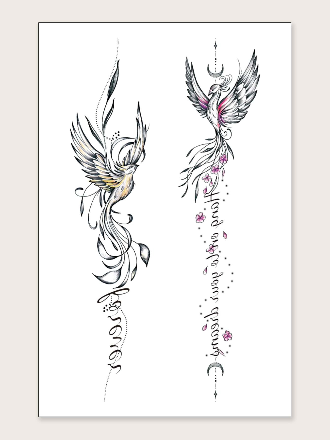 Girly Rising Phoenix Tattoo
