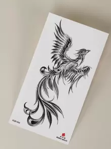1 hoja Pegatina tatuaje fénix con estampado