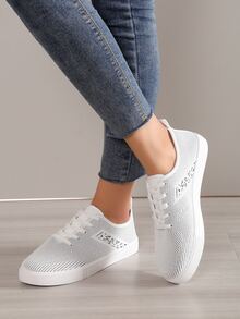 Breathable Lace-up Front Skate Shoes - Grey - View 2