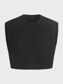 SHEIN Conjunto de pijama con camiseta sin mangas y pantalones cortos para hombre - Negro - Ver 4