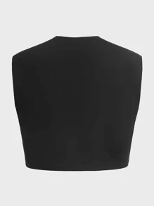 SHEIN Conjunto de pijama con camiseta sin mangas y pantalones cortos para hombre - Negro - Ver 9