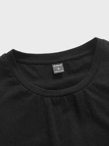 SHEIN Conjunto de pijama con camiseta sin mangas y pantalones cortos para hombre - Negro - Ver 10