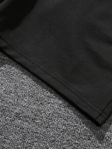 Manfinity Homme 男士字母圖案腰部抽繩短褲 - 黑色 - 查看 6