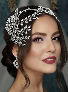 A Rhinestone Bridal Tiara Boho - Silver - View 9