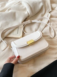 Túi Crossbody Nữ màu trơn - Màu be - Xem 3