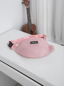 Riñonera medio con diseño de parche de letra rosado - Rosa - Ver 6