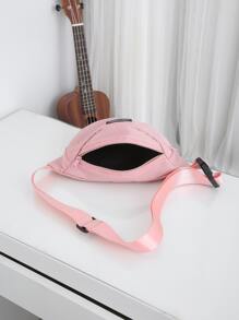 Riñonera medio con diseño de parche de letra rosado - Rosa - Ver 10