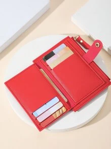 1pc Pu Material Short Wallet For Students Unisex With Simple Button & Zipper Closure Design Can Accommodate Cash Coins Bank Cards Etc. Gift Accessories Present School Supplies Teacher Gifts Back To School Card Holder Card Holder Wallet Business Card Holder Credit Card Holder Card Holder Women For Women Wallet Mini Wallet Purse Wallet Card Wallet