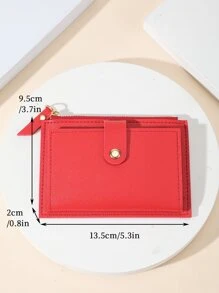1pc Pu Material Short Wallet For Students Unisex With Simple Button & Zipper Closure Design Can Accommodate Cash Coins Bank Cards Etc. Gift Accessories Present School Supplies Teacher Gifts Back To School Card Holder Card Holder Wallet Business Card Holder Credit Card Holder Card Holder Women For Women Wallet Mini Wallet Purse Wallet Card Wallet