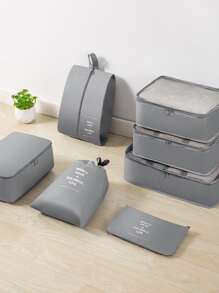 7入組旅行收納袋套裝衣物整理收納衣櫃手提箱袋旅行收納袋衣物收納袋，包裝立方套裝學校用品大學宿舍學生房間裝飾臥室裝飾必需品