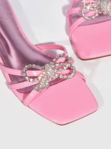 Phụ nữ Giày dép Ngày lễ tình nhân Pha lê & Trang trí Bow Dép xăng đan - Hồng - Xem 4