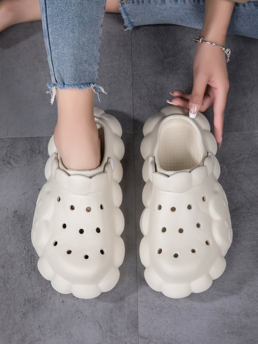 Women Hollow Out Vented Clogs, EVA Fashion Clogs - Beige - View 1