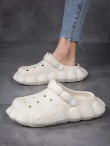 Women Hollow Out Vented Clogs, EVA Fashion Clogs - Beige - View 2