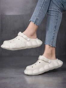 Women Hollow Out Vented Clogs, EVA Fashion Clogs - Beige - View 3