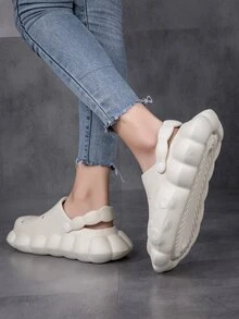 Women Hollow Out Vented Clogs, EVA Fashion Clogs - Beige - View 4