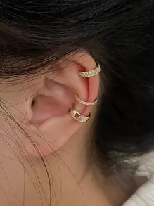 17KM مشبك أذن براقة زخرفة مكعب زركونيا الى الزخرفة اليومية 3قطعات/طقم انساء