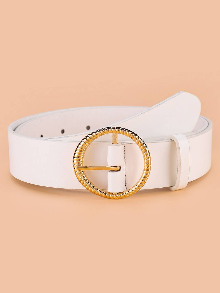 圓扣皮帶 - 白色 - 查看 1