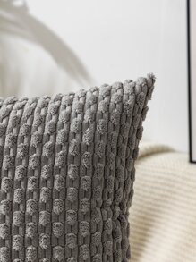 1pc Corduroy Bead Filled Bohemian Style Throw Pillow Cover, Suitable For Living Room And Bedroom Decor, All Season - Light Grey - View 6