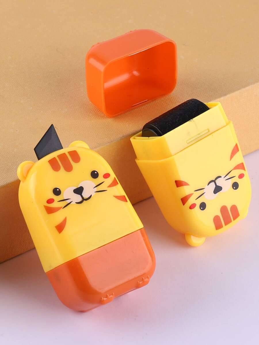 1 件卡通图案滚轮印章，简单多用途 DIY 家用滚轮印章，返校，学校用品