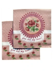 20pcs Paper Disposable Napkin, Modern Flower Print Disposable Napkin For Party - Dusty Pink - View 5