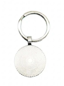 1pc Women Letter O & Flower Pattern Round Fashionable Keychain For Daily Life - Multicolor - View 2