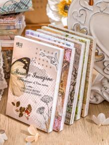 CANDY POETRY 60張花卉和字母圖形材料紙浪漫多用途裝飾牛皮紙適合在家DIY工藝繪畫裝飾 - 彩色 - 查看 4