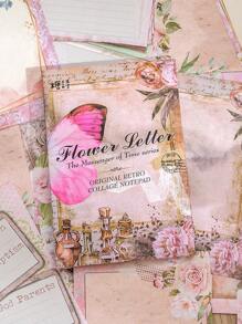 CANDY POETRY 60張花卉和字母圖形材料紙浪漫多用途裝飾牛皮紙適合在家DIY工藝繪畫裝飾 - 彩色 - 查看 1