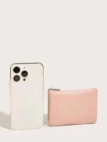 Ví tiền nữ màu trơn - Cà phê nâu - Xem 4