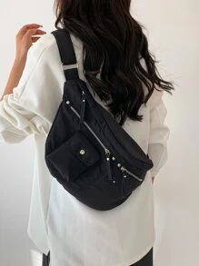 極簡腰包大碼黑色