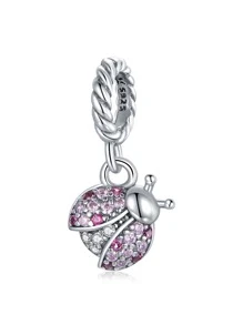 ESBERRY Colgante DIY zirconia cúbica mariquita plata - Plateado - Ver 2