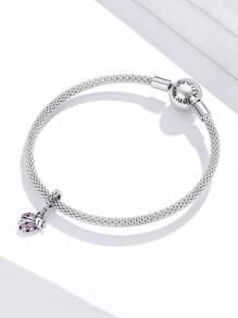 ESBERRY Colgante DIY zirconia cúbica mariquita plata - Plateado - Ver 6