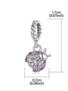 ESBERRY Colgante DIY zirconia cúbica mariquita plata - Plateado - Ver 8