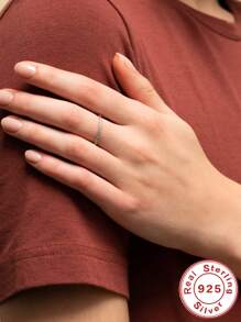 Laboratory-created Moissanite Decor Silver Wedding Band - Gold - View 2