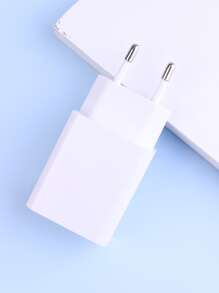 EU Standard Dual USB Charger Adapter, 5V 2A Charger Plug, Dual Port Power Adapter, Mobile Phone Charger Head - White - View 3