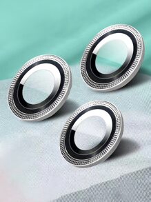 3 chiếc kính bảo vệ ống kính tương thích với iPhone - Bạc - Xem 1