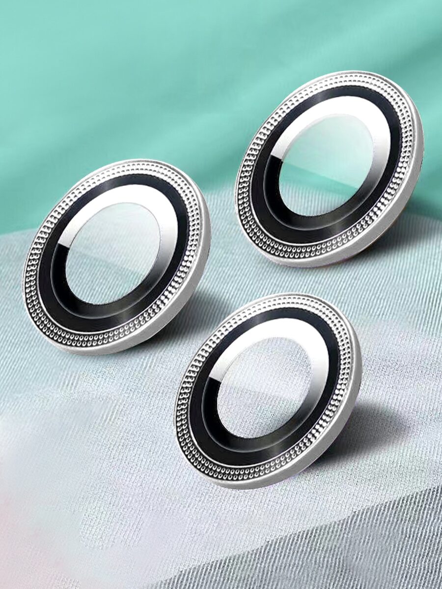 3 chiếc kính bảo vệ ống kính tương thích với iPhone - Bạc - Xem 1